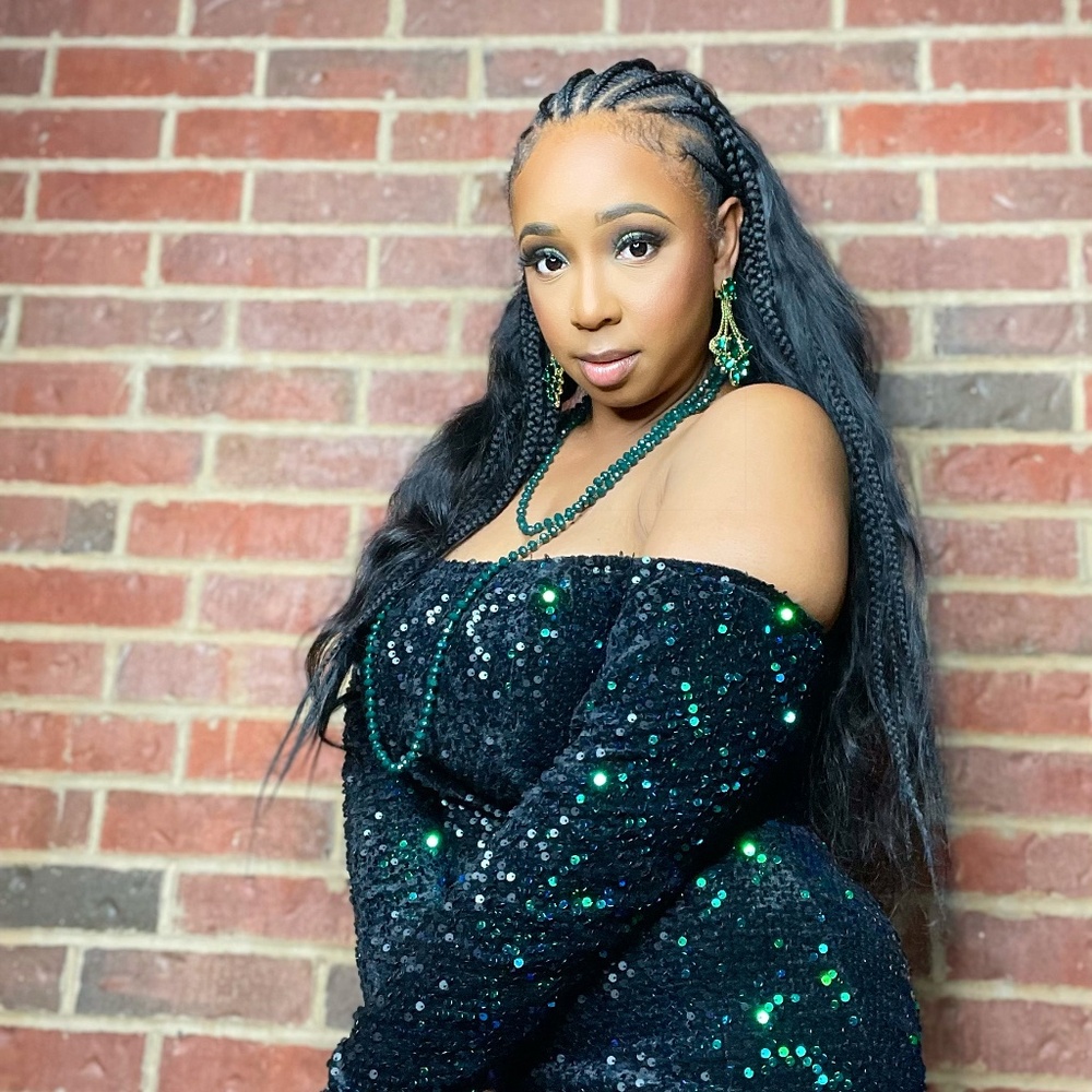 Off Shoulder Iridescent Sequin Fishtail - image 1